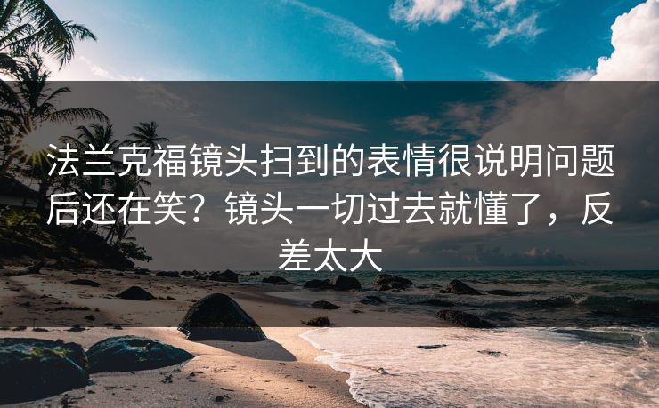 法兰克福镜头扫到的表情很说明问题后还在笑?镜头一切过去就懂了,反差太大 法兰克福镜头扫到的表情很说明问题后还在笑?镜头一切过去就懂了,反差太大