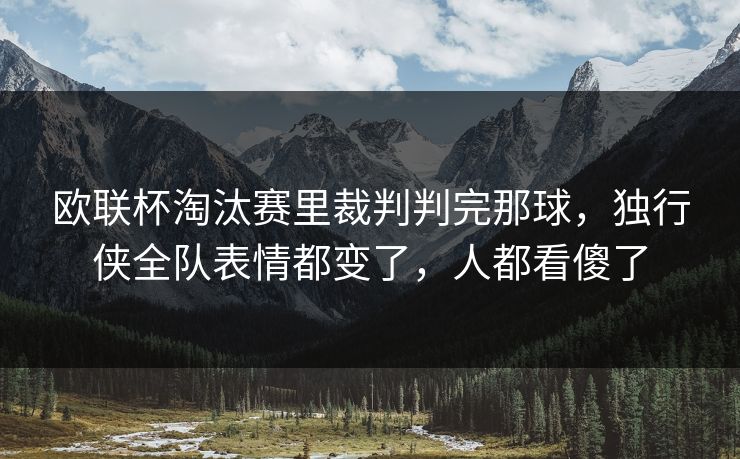 欧联杯淘汰赛里裁判判完那球，独行侠全队表情都变了，人都看傻了