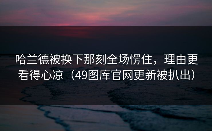 哈兰德被换下那刻全场愣住，理由更看得心凉（49图库官网更新被扒出）