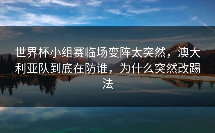 世界杯小组赛临场变阵太突然，澳大利亚队到底在防谁，为什么突然改踢法