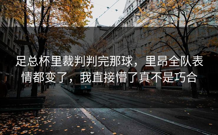 足总杯里裁判判完那球,里昂全队表情都变了,我直接懵了真不是巧合 足总杯里裁判判完那球,里昂全队表情都变了,我直接懵了真不是巧合